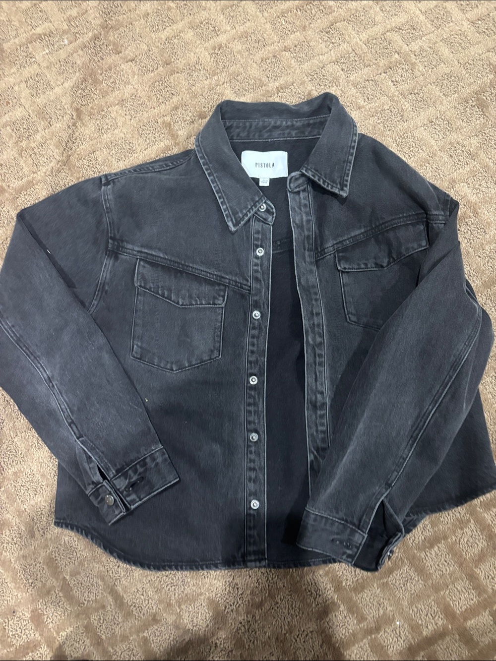 pistola Washed Black Men's Button-Up Shirt Jacket